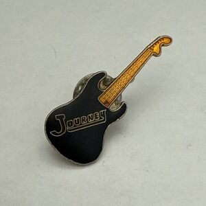 Vintage Journey Guitar‎ Enamel Type Stud Pin Brooch Button 80's Pin-Back